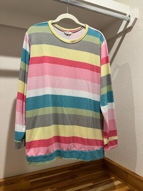 Striped Pastel Long Sleeve Top - Multicolor